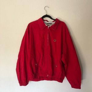 TOMMY HILFIGER RED JACKET XL RN#77806 CA#20781 COTTON MADE IN THAILAND